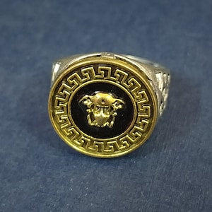 SILVER GOLD TOP, DESIGNER MENS RING